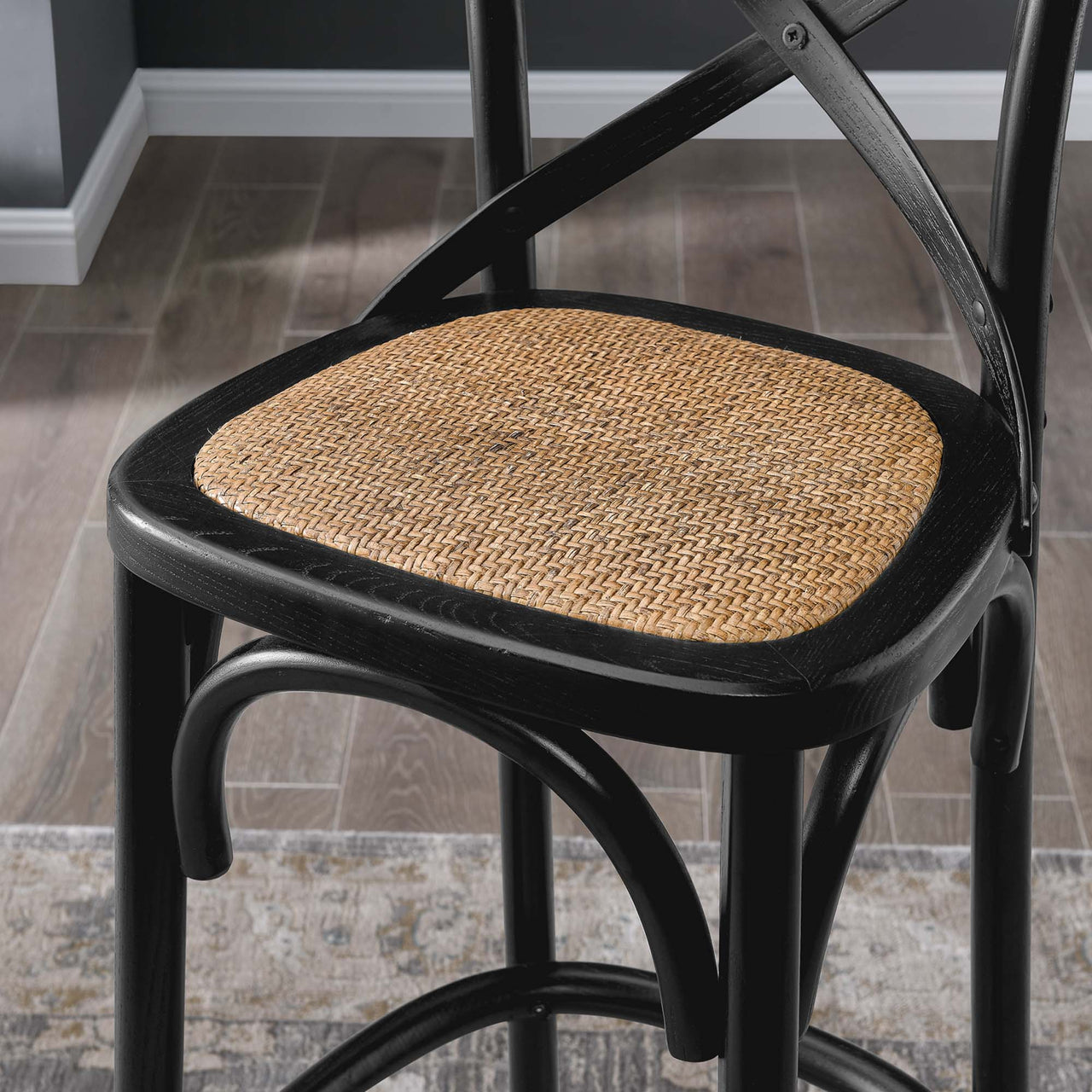 Countryside-Chic Bar Stool, Black