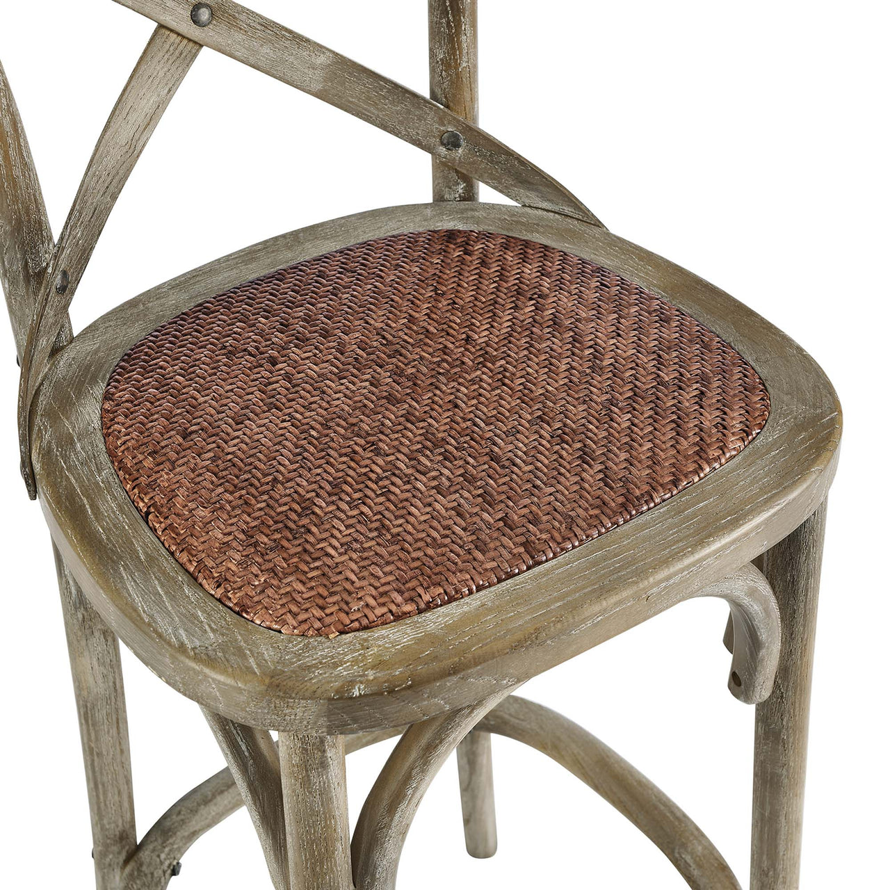 Countryside-Chic Bar Stool, Gray
