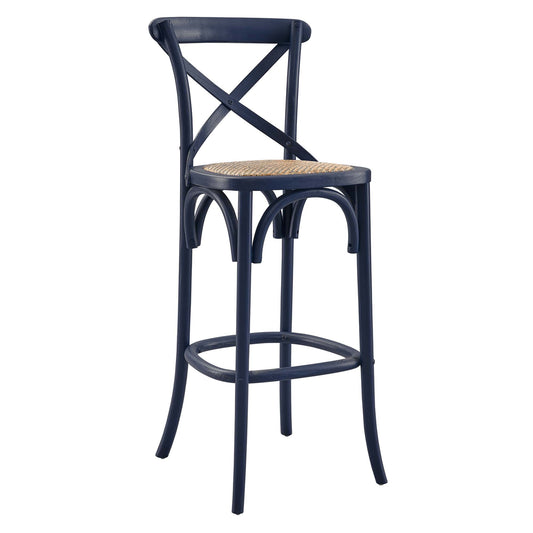 Countryside-Chic Bar Stool, Dark Blue