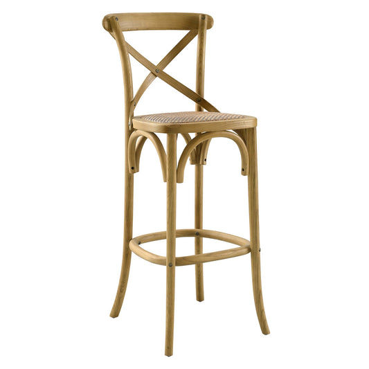 Countryside-Chic Bar Stool, Natural Wood
