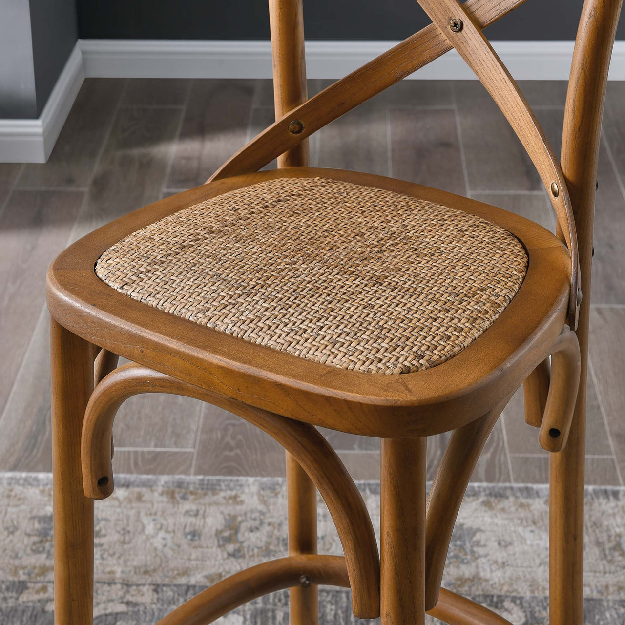 Countryside-Chic Bar Stool, Walnut