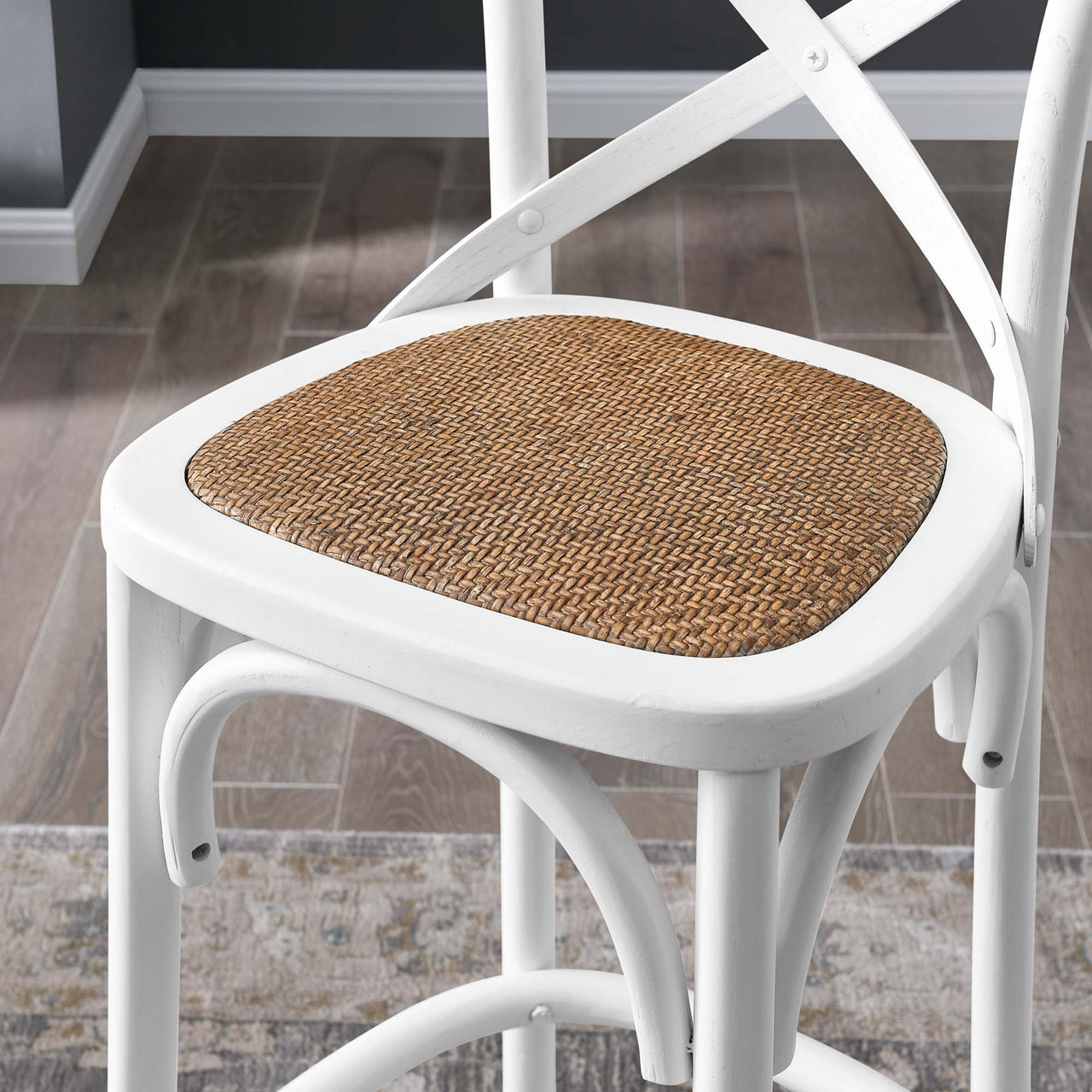 Countryside-Chic Bar Stool, White