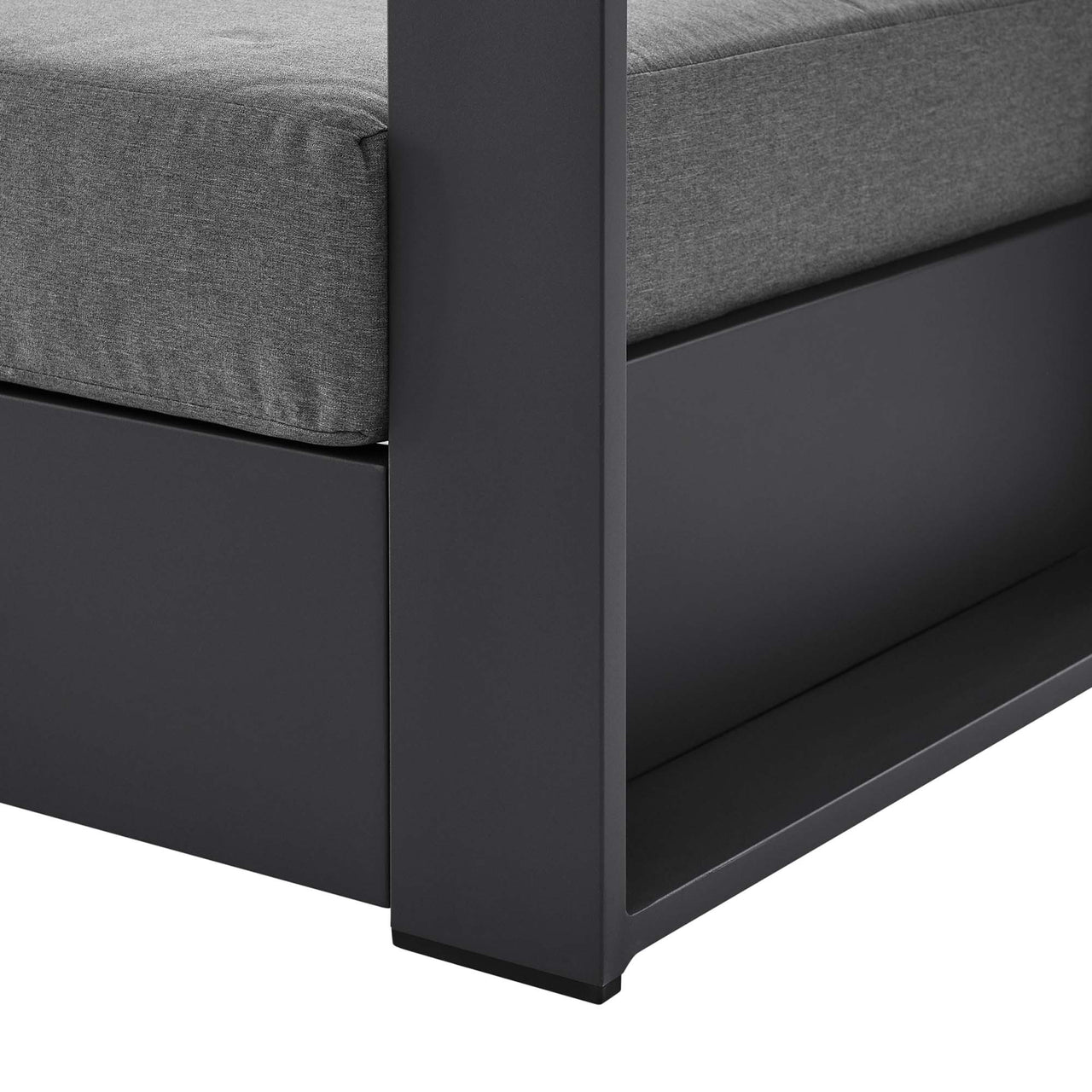 Tahlor Alfresco Powder-Coated Aluminum Armchair, Gray & Charcoal
