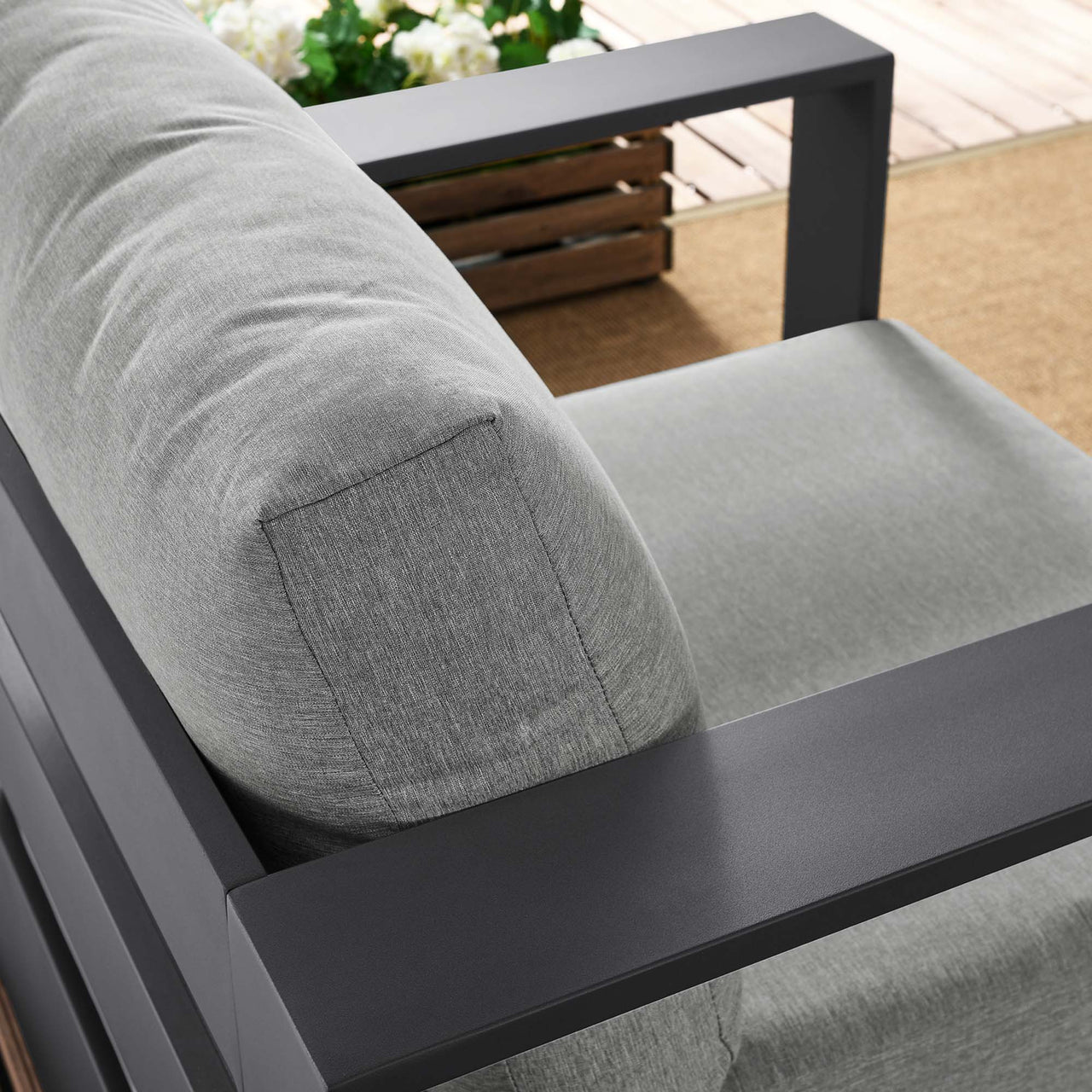 Tahlor Alfresco Powder-Coated Aluminum Armchair, Gray