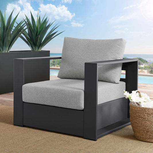 Tahlor Alfresco Powder-Coated Aluminum Armchair, Gray