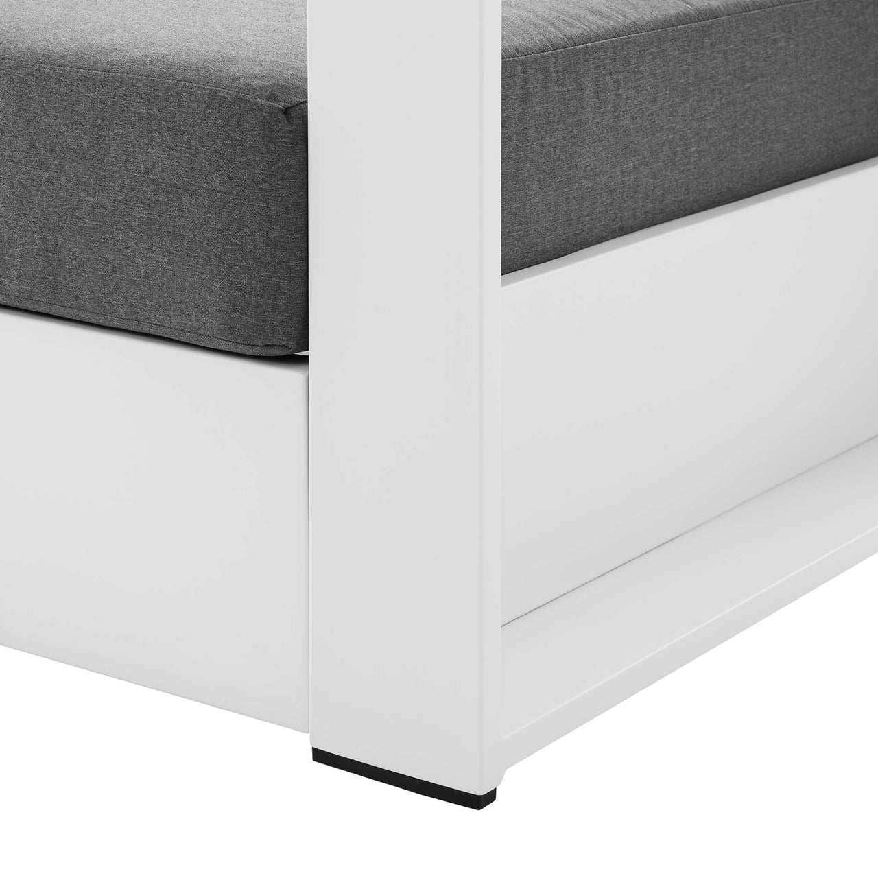 Tahlor Alfresco Powder-Coated Aluminum Armchair, White & Charcoal