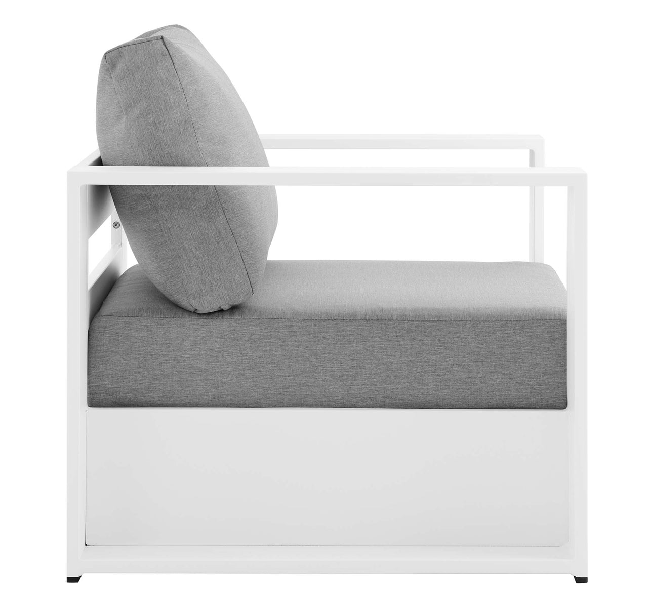 Tahlor Alfresco Powder-Coated Aluminum Armchair, White & Gray