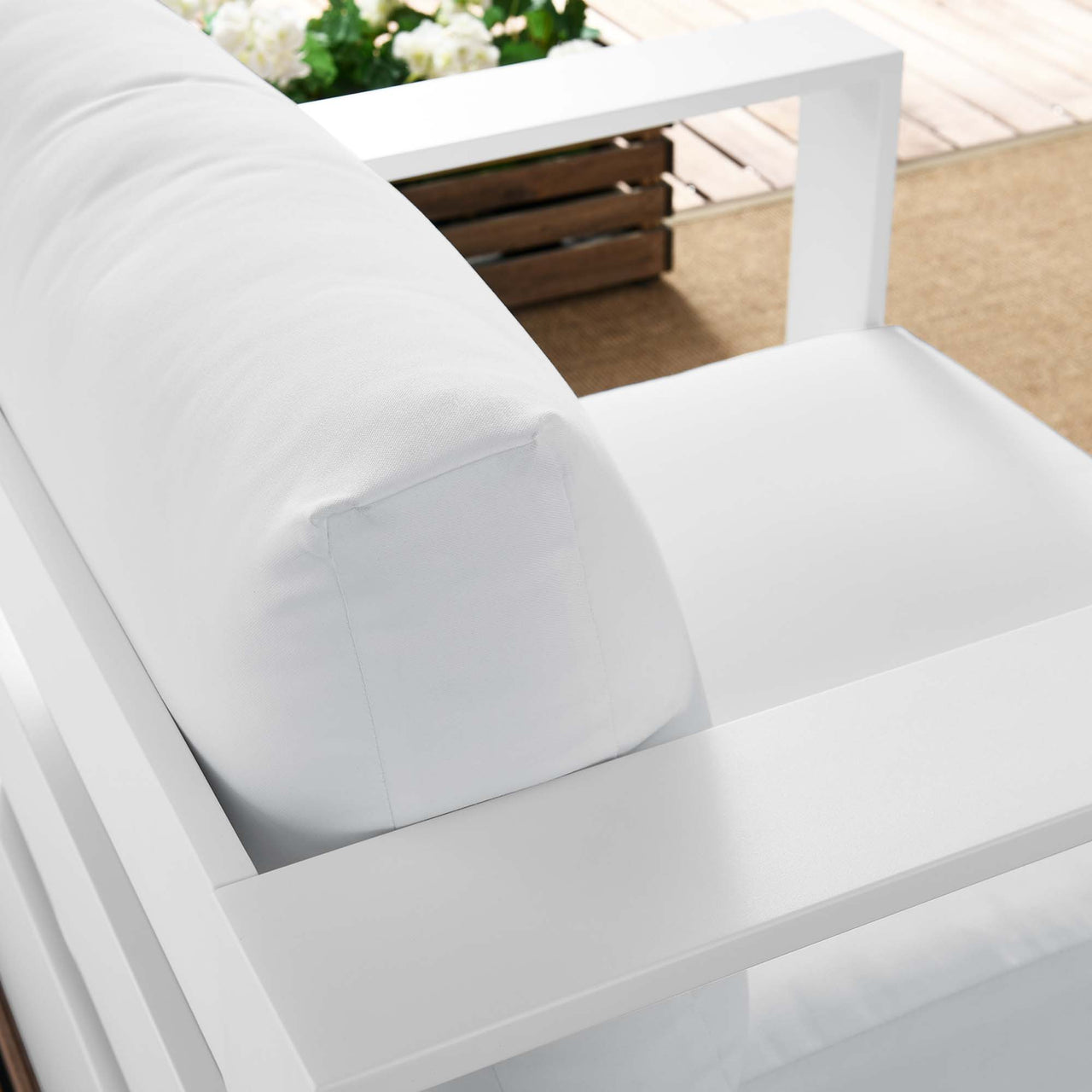 Tahlor Alfresco Powder-Coated Aluminum Armchair, White