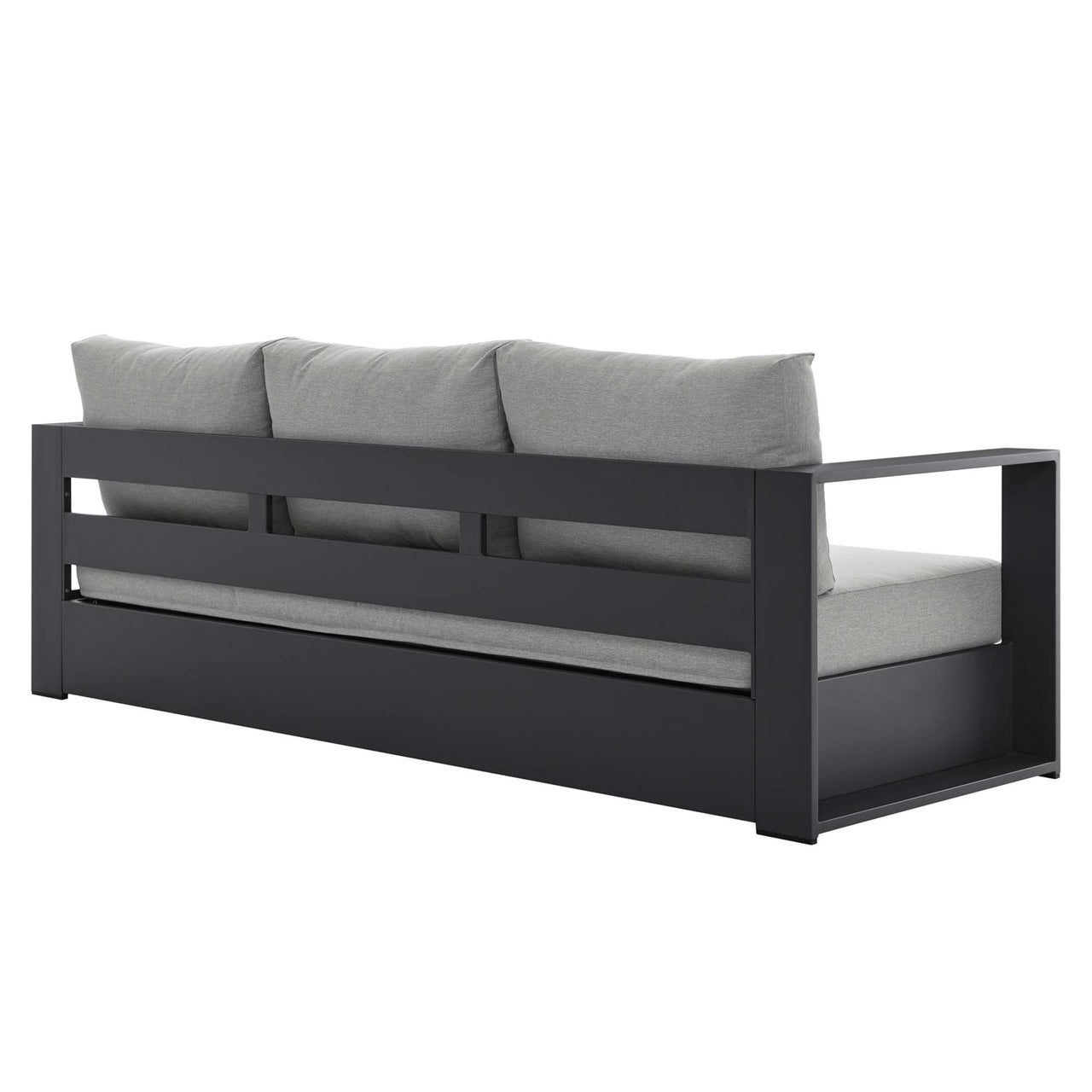 Tahoe Outdoor Patio Powder-Coated Aluminum Sofa, Gray & Gray