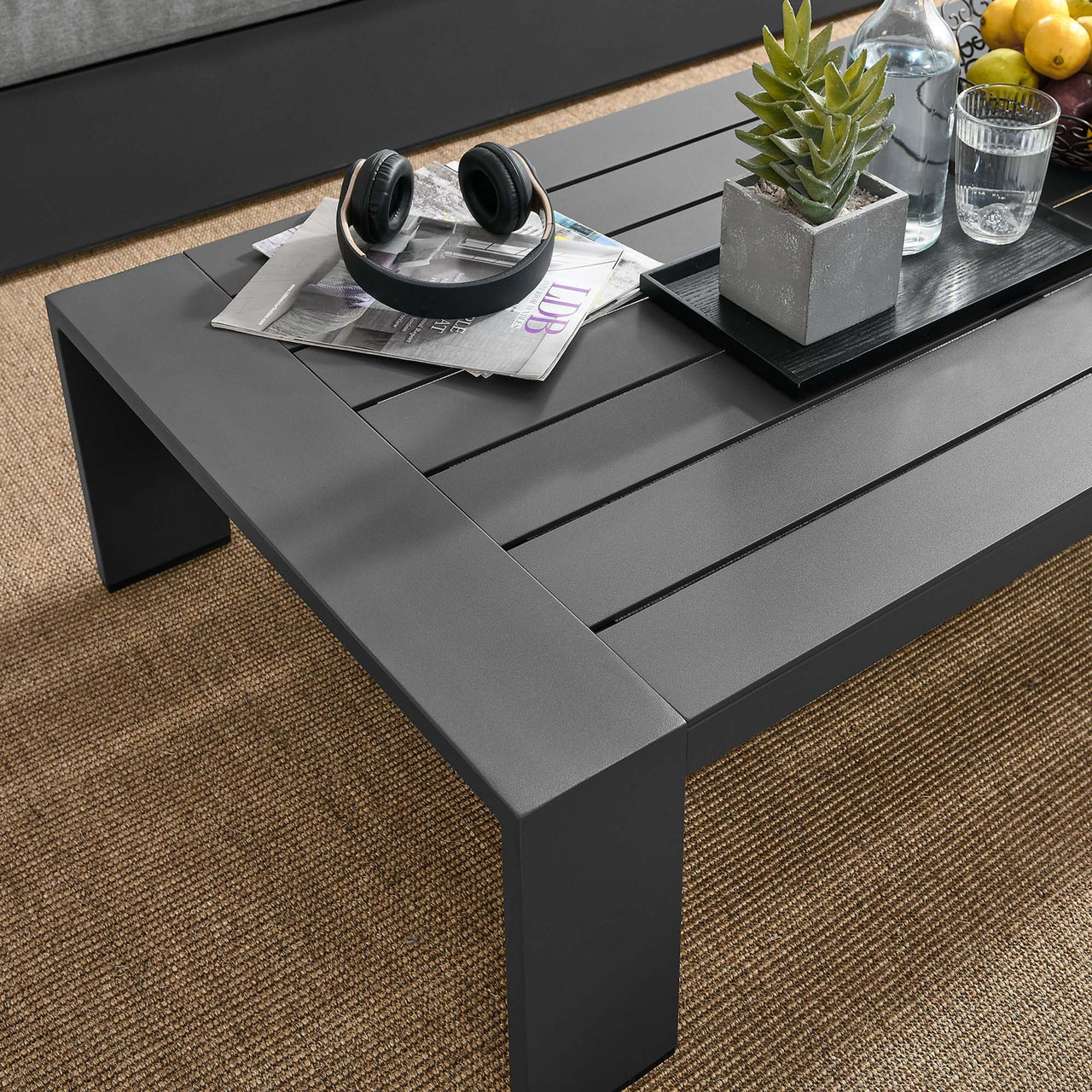 Tahlor Alfresco Powder-Coated Aluminum Coffee Table, Gray