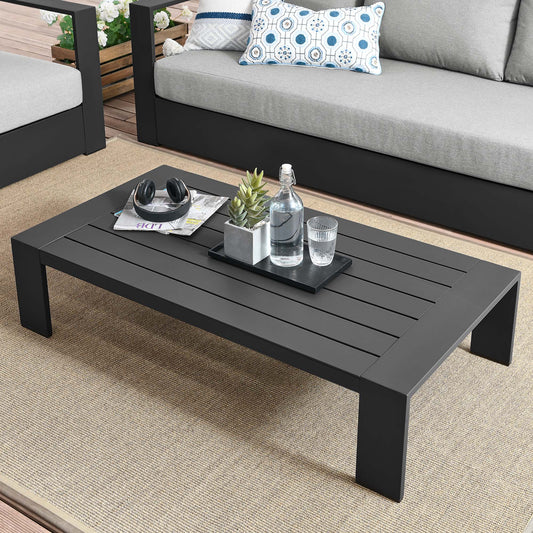 Tahlor Alfresco Powder-Coated Aluminum Coffee Table, Gray