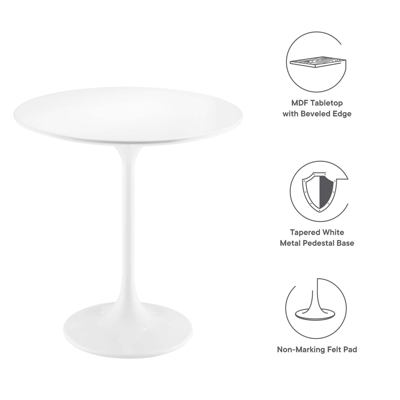 Ensemble Round Side Table, White