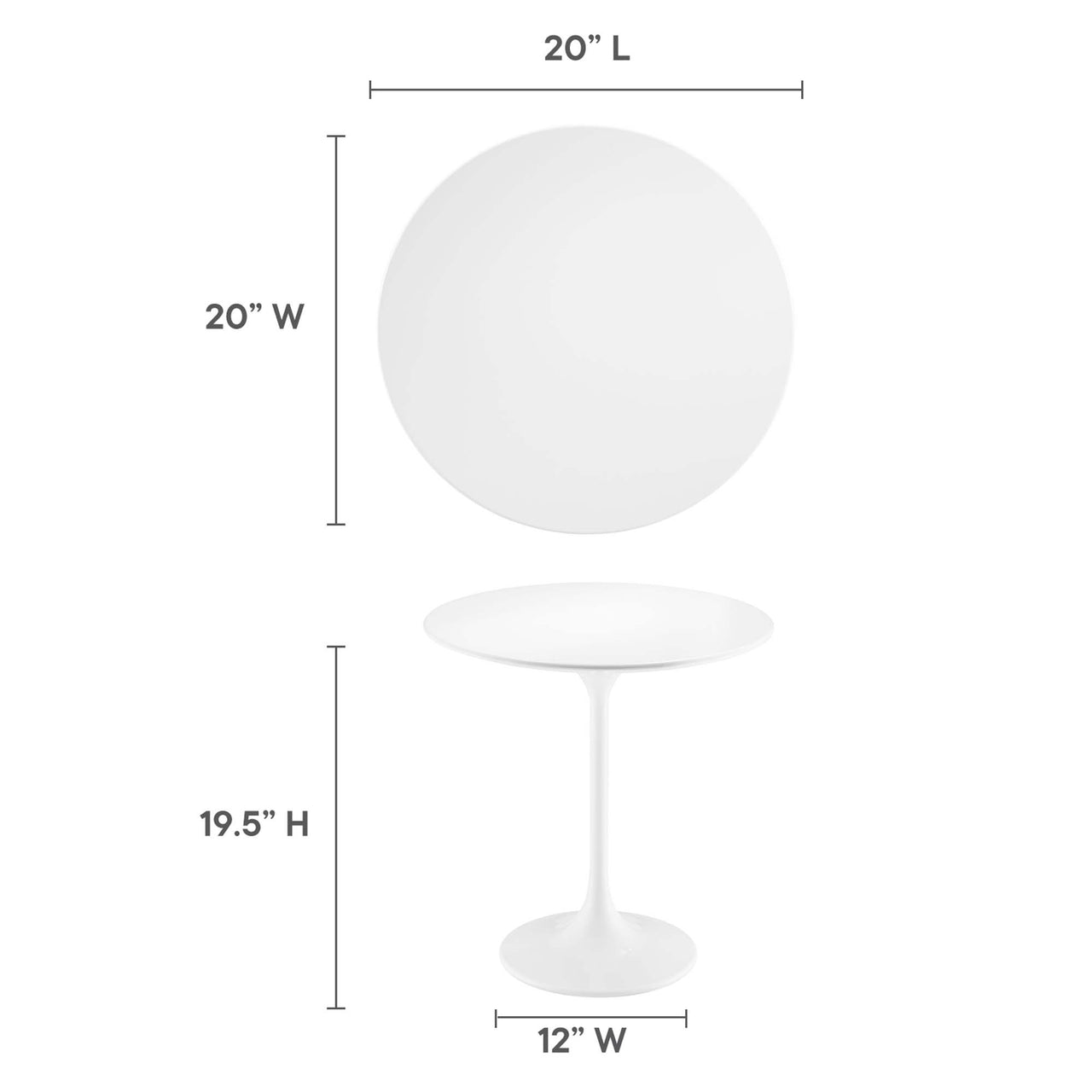 Ensemble Round Side Table, White