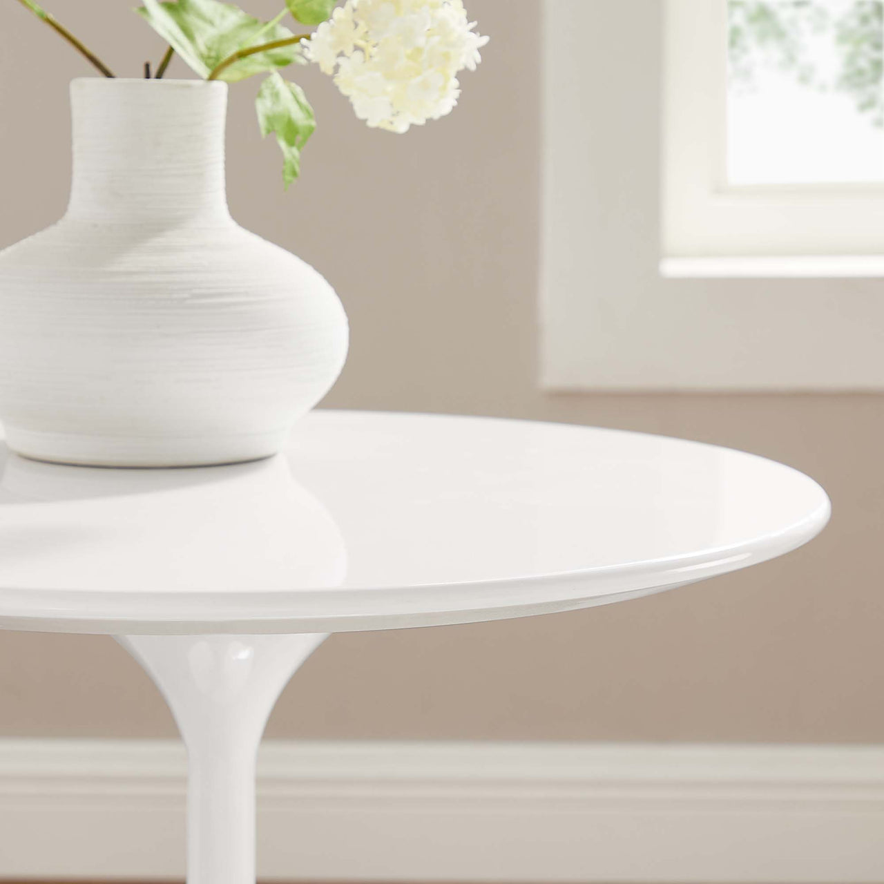 Ensemble Round Side Table, White