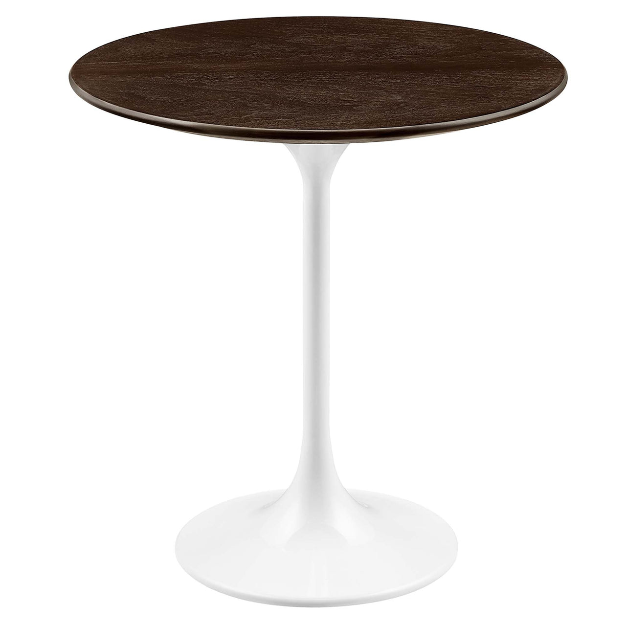Ensemble Round Side Table, White & Cherry Walnut