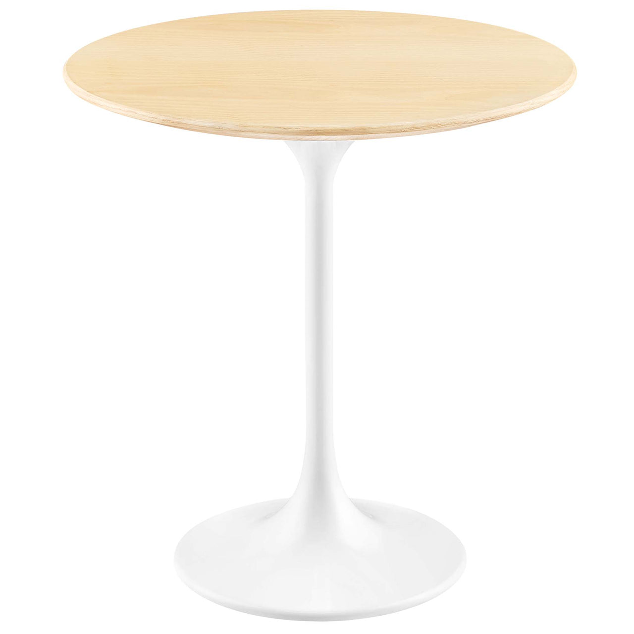 Ensemble Round Side Table, White & Natural Wood