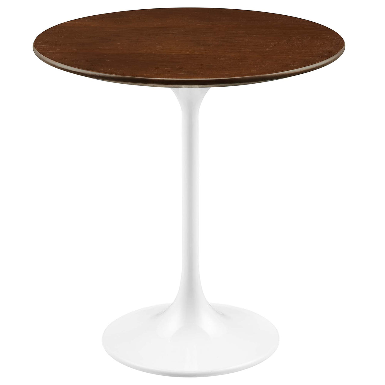 Ensemble Round Side Table, White & Walnut