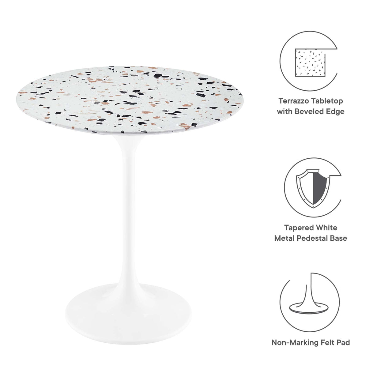 Ensemble Round Terrazzo Side Table, White & Terrazzo