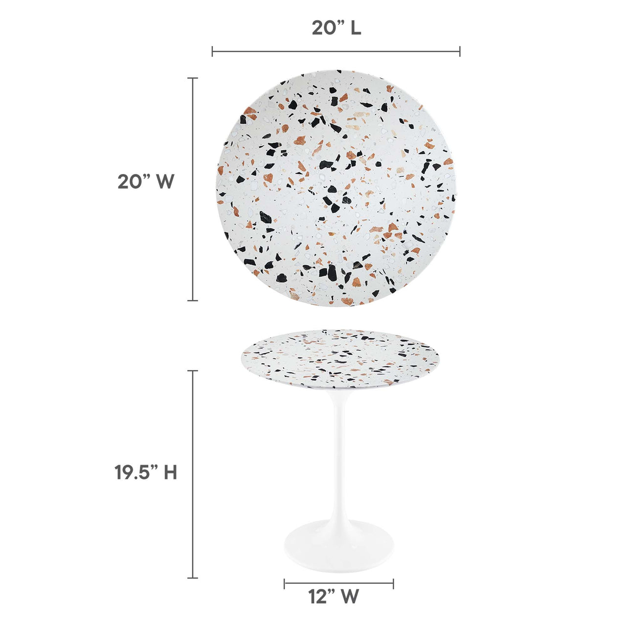 Ensemble Round Terrazzo Side Table, White & Terrazzo