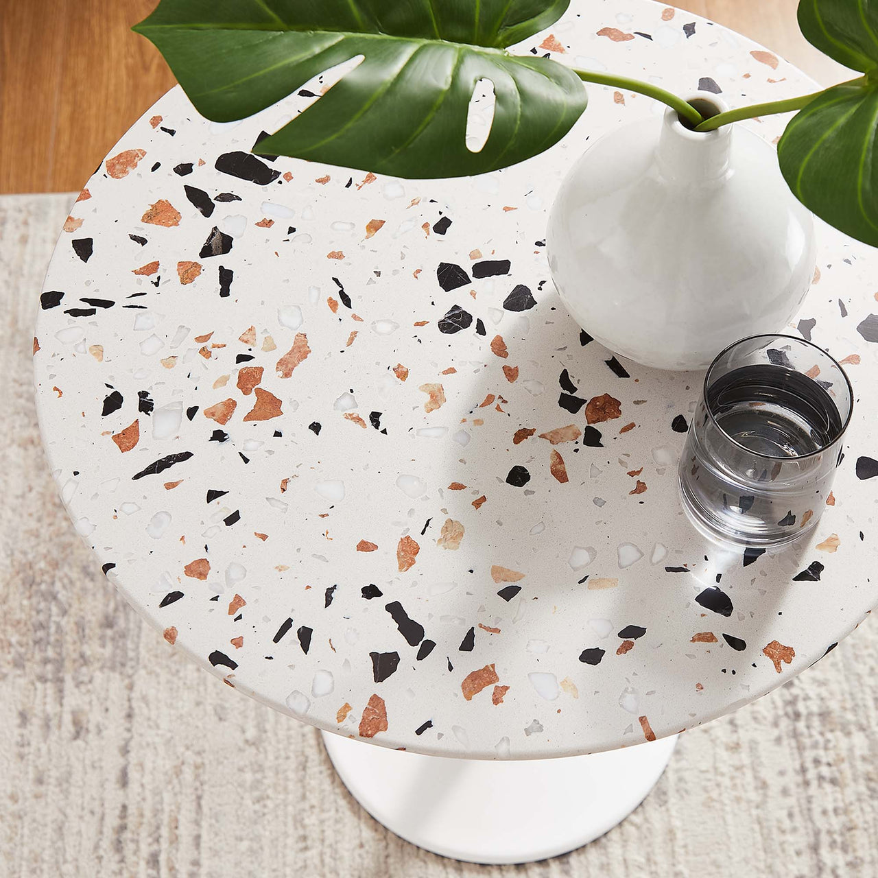 Ensemble Round Terrazzo Side Table, White & Terrazzo