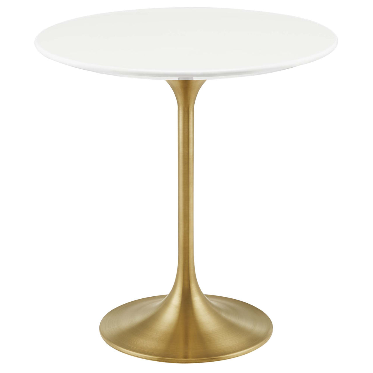 Ensemble Round Side Table, Gold & White