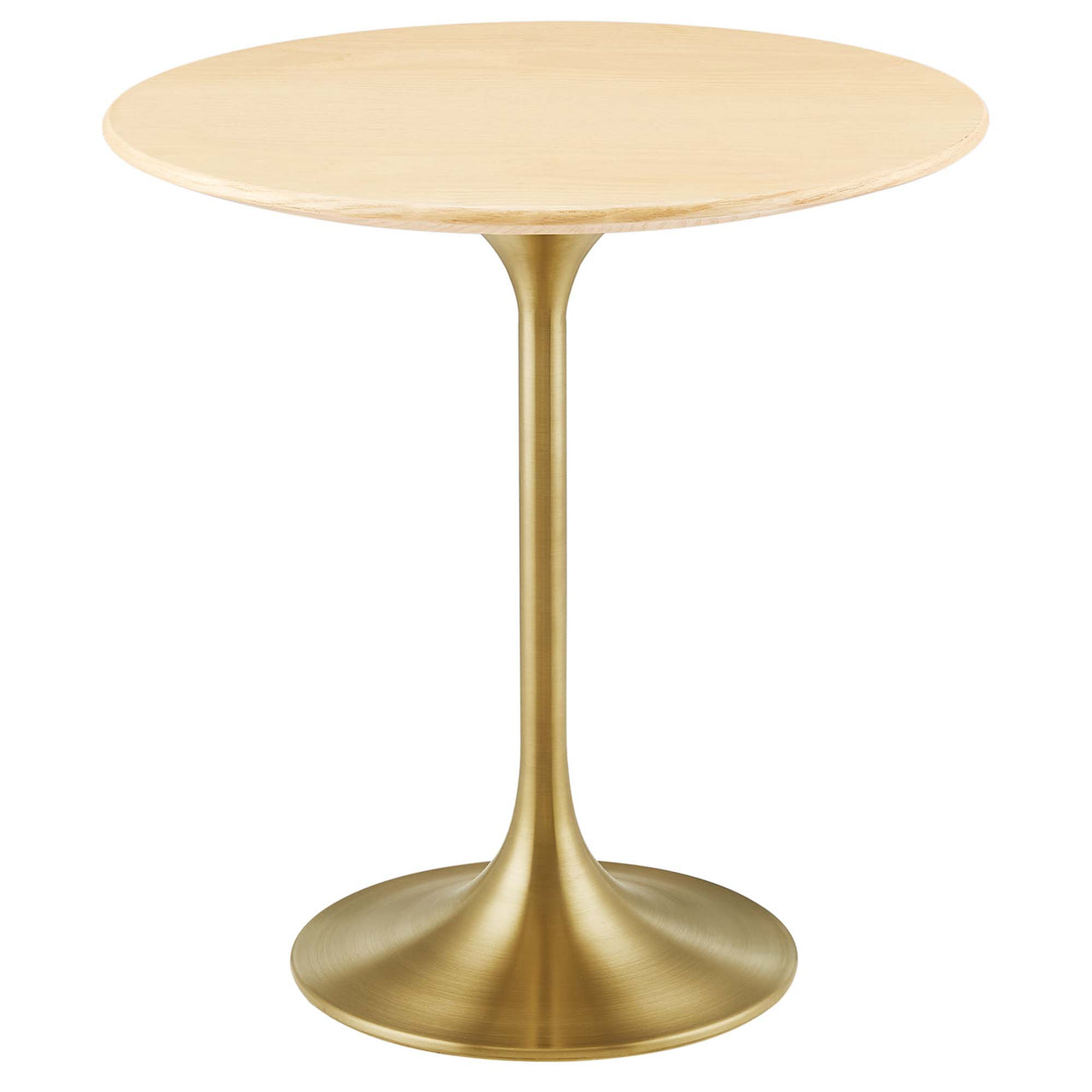 Ensemble Round Side Table, Gold & Natural Wood