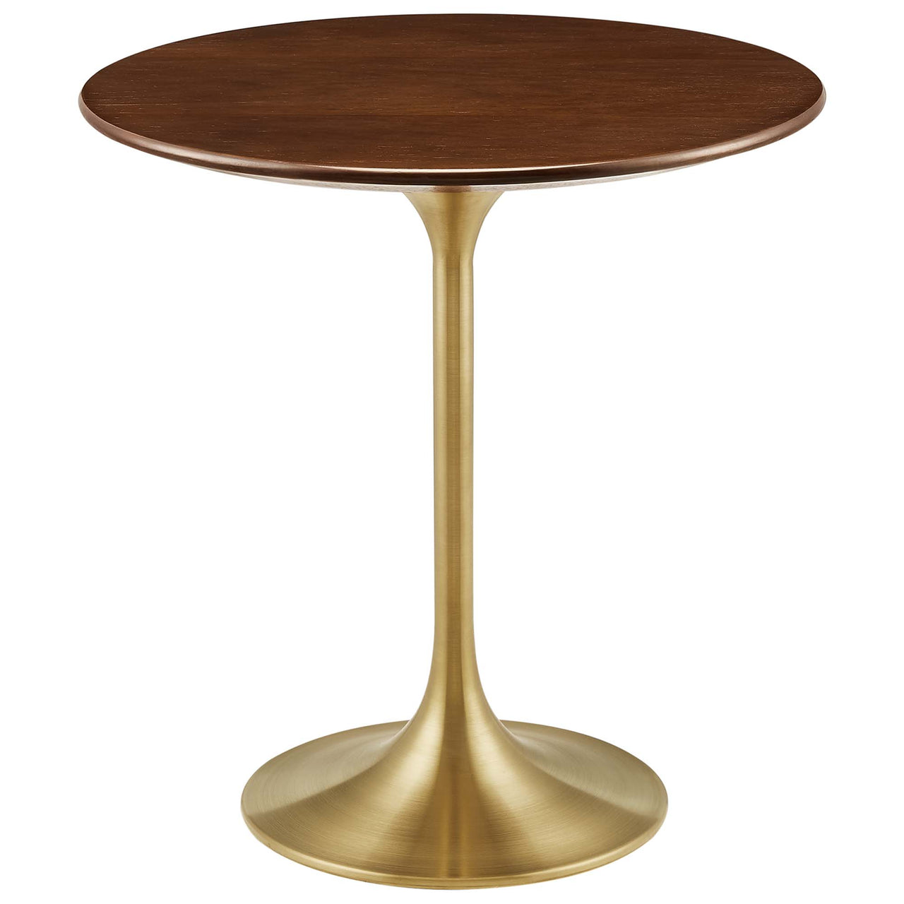 Ensemble Round Side Table, Gold & Walnut