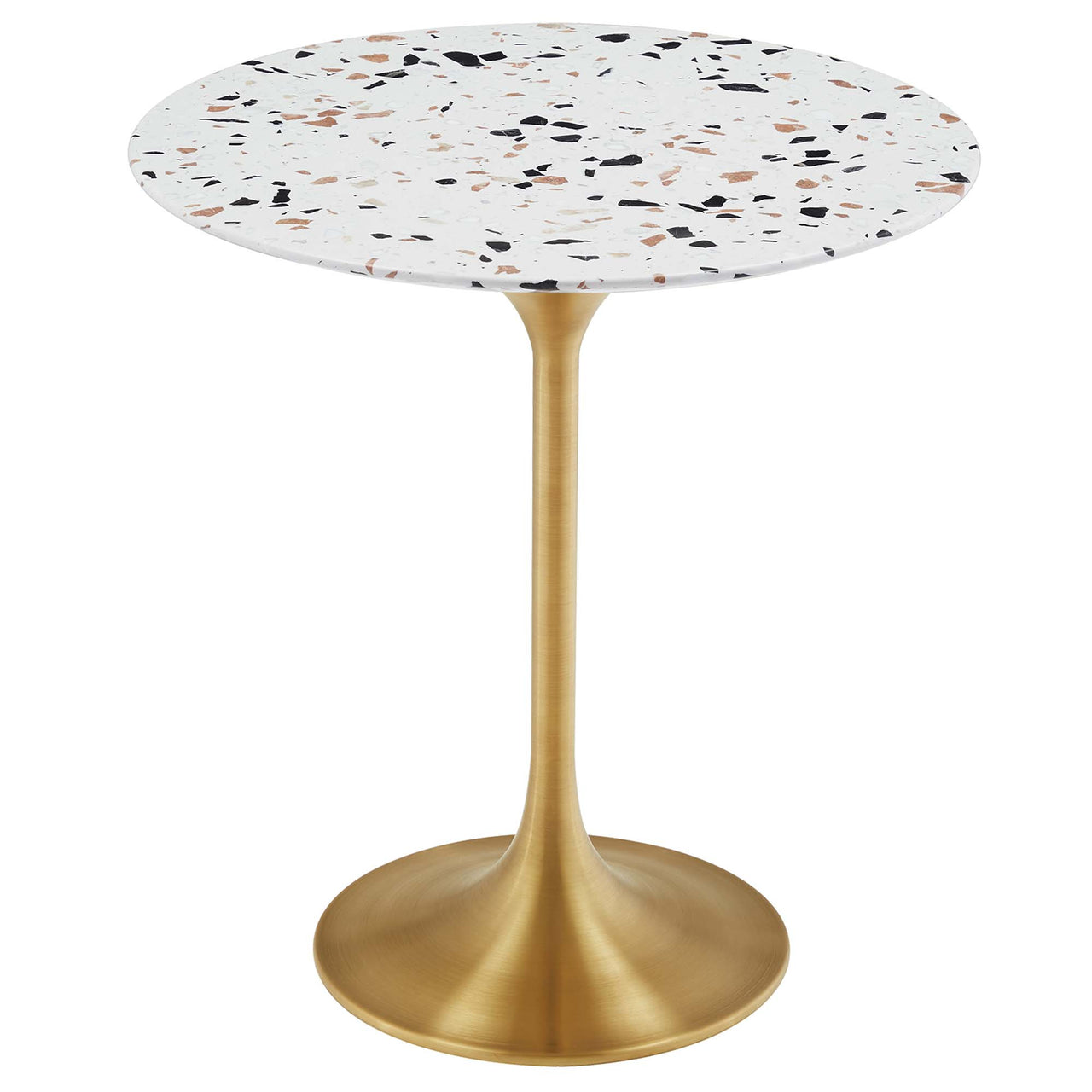 Ensemble Round Terrazzo Side Table, Gold & Terrazzo