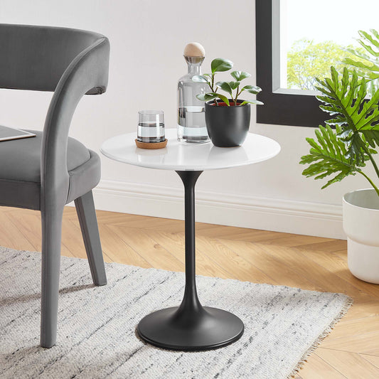 Ensemble Round Side Table, Black & White