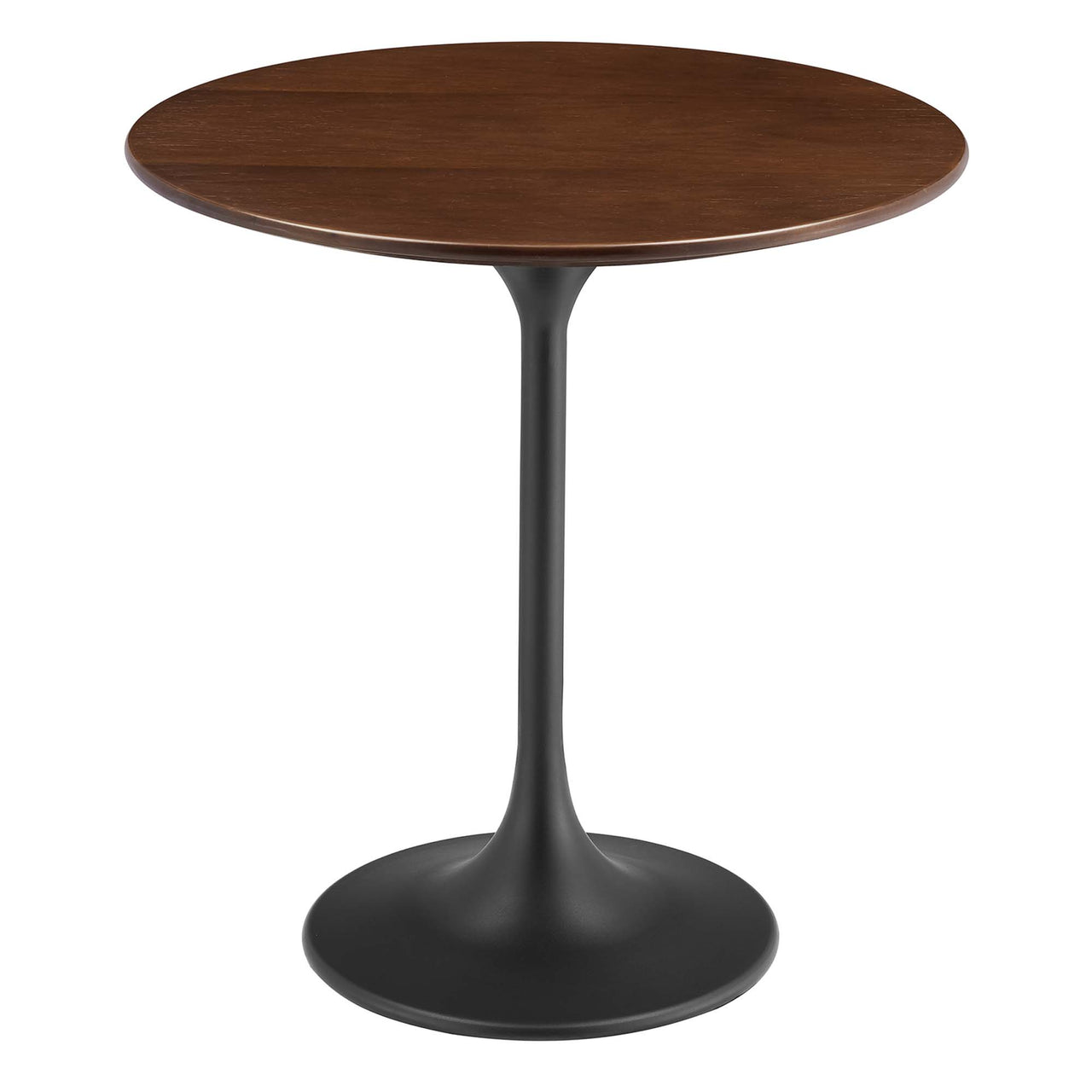 Ensemble Round Side Table, Black & Walnut