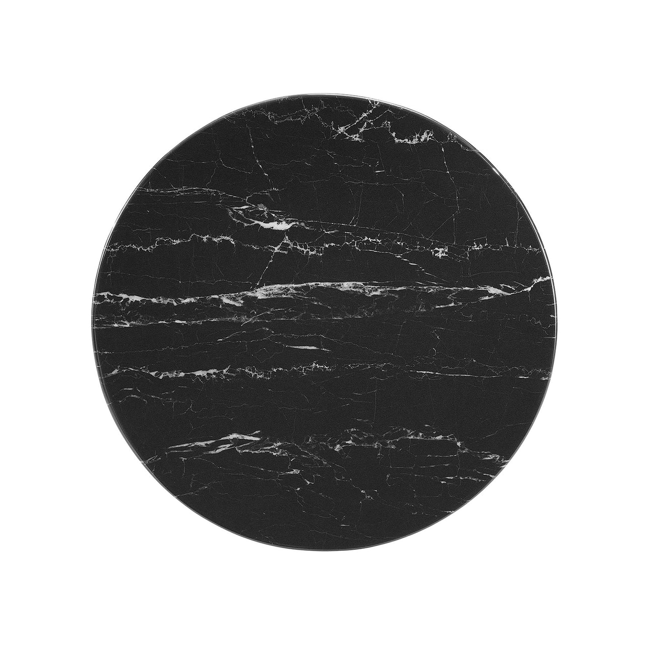 Ensemble Round Faux Marble Side Table, Black