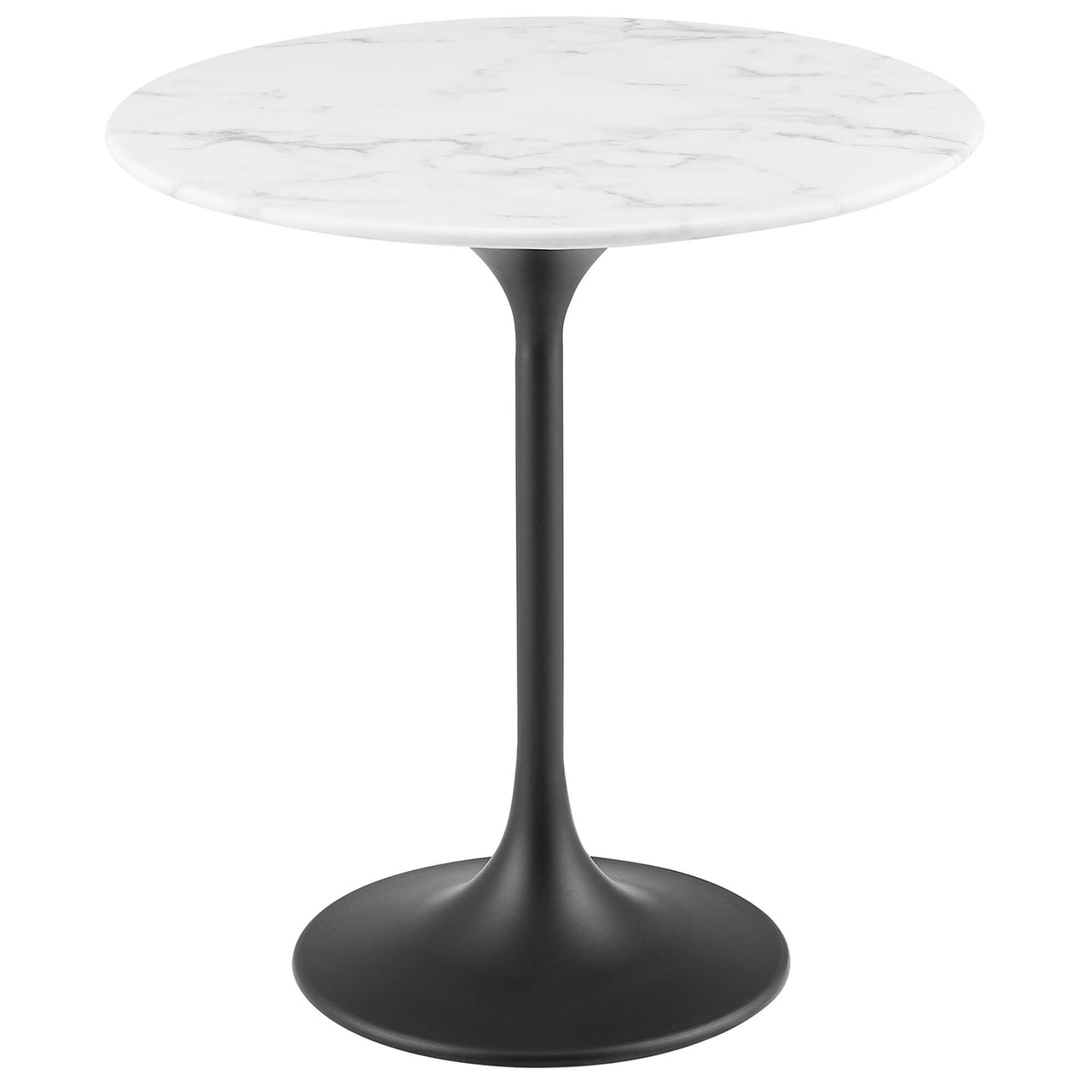 Ensemble Round Faux Marble Side Table, Black & White