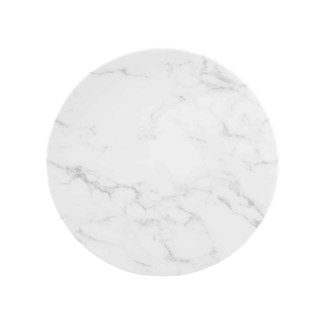 Ensemble Round Faux Marble Side Table, Black & White