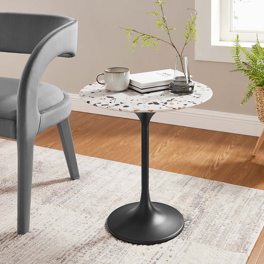 Ensemble Round Terrazzo Side Table, Black & Terrazzo
