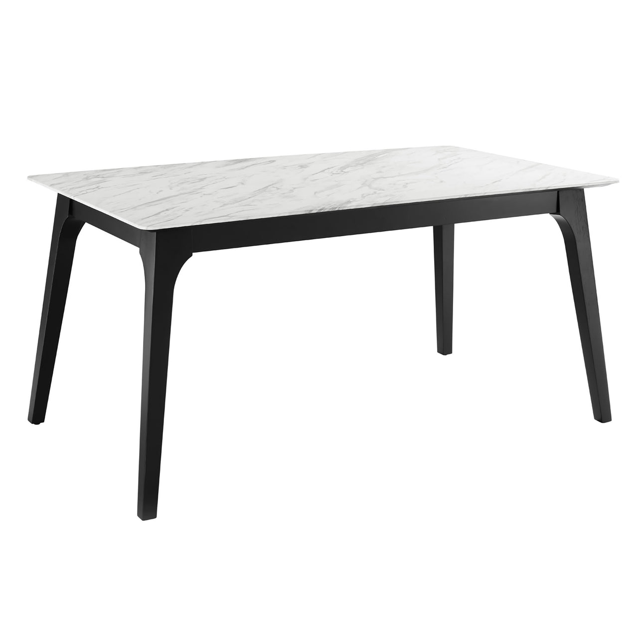 Nocturne Faux Marble Dining Table, Black & White