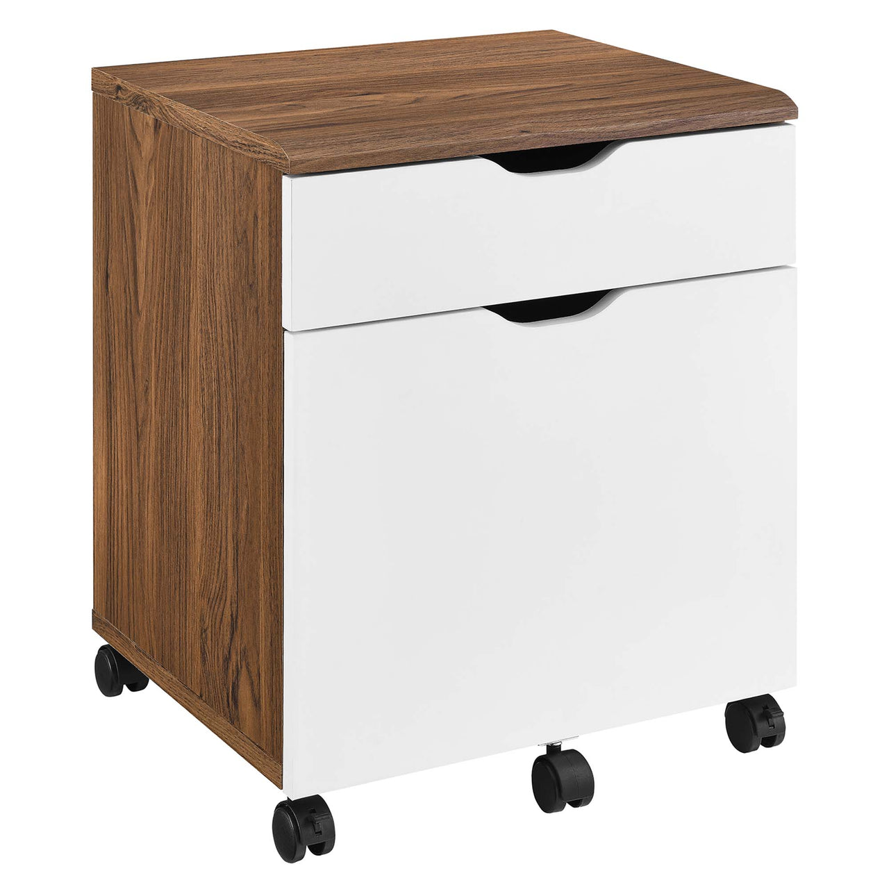 Lunel File Cabinet, Walnut & White