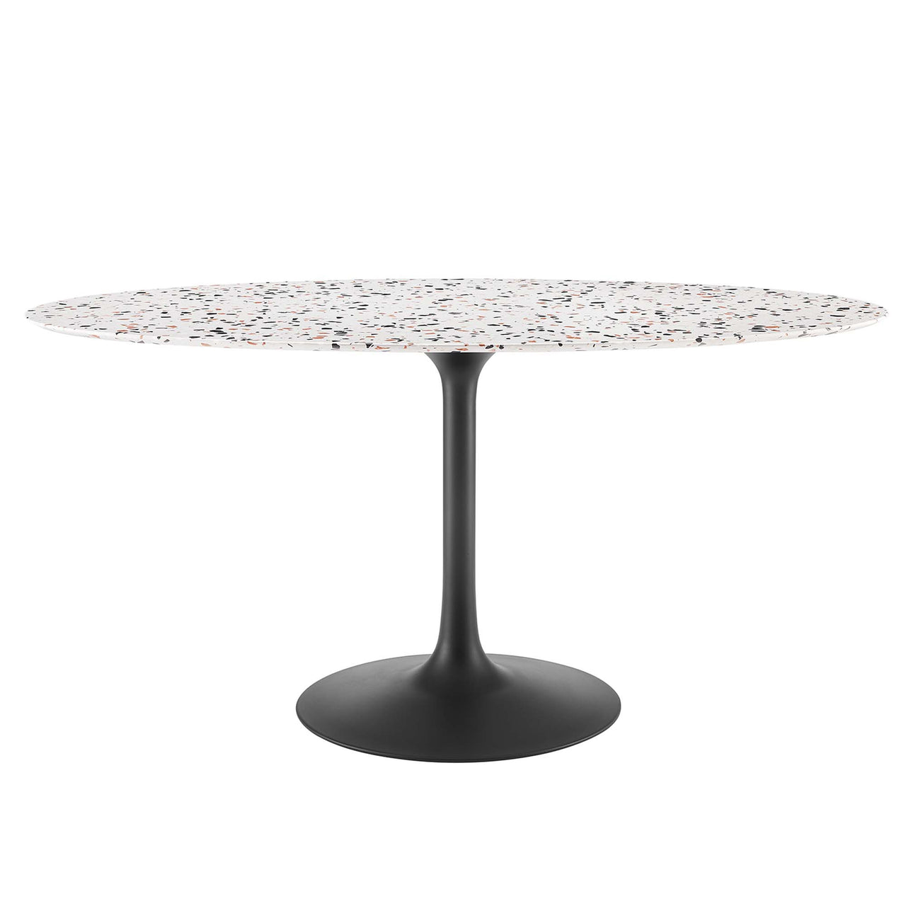 Ensemble Oval Terrazzo Dining Table, Large, Black & White
