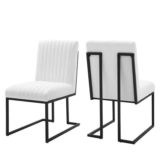 Mira Fabric Dining Chair Set of 2, White