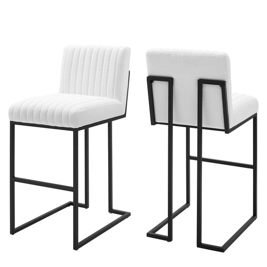 Mira Fabric Bar Stools, White