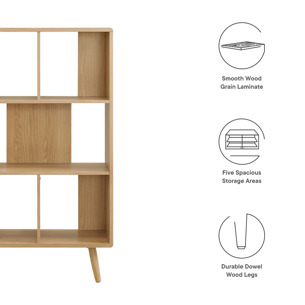 Erisen Bookcase, Small, Oak