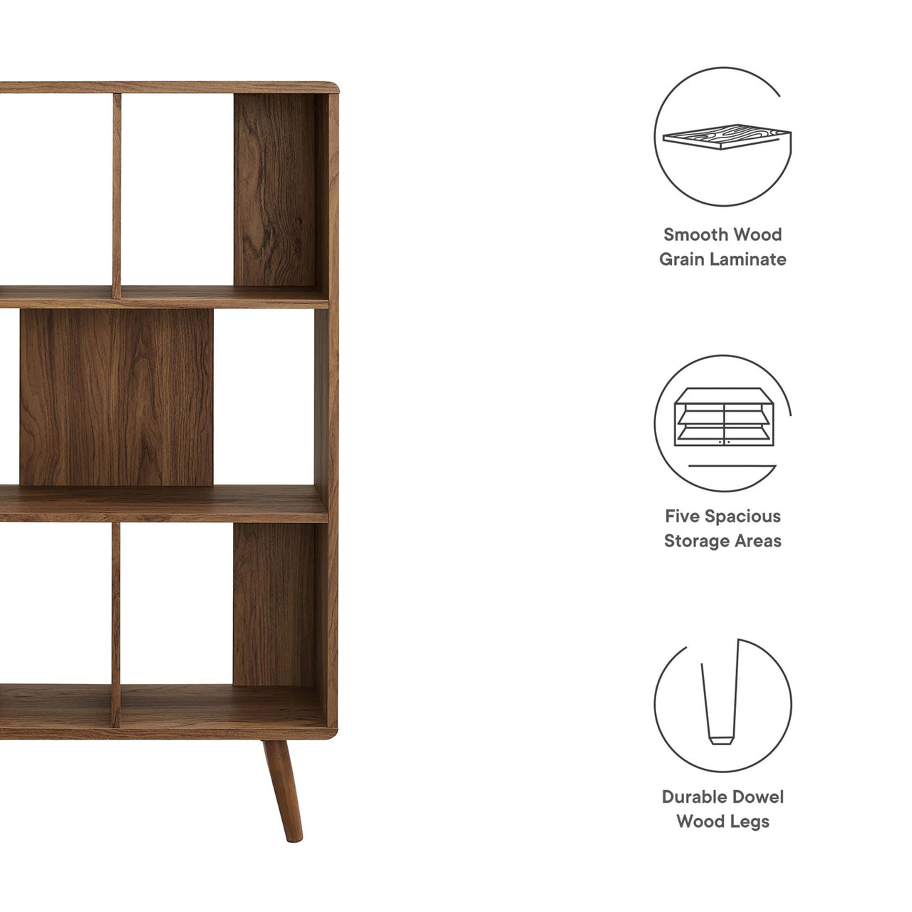 Erisen Bookcase, Small, Walnut