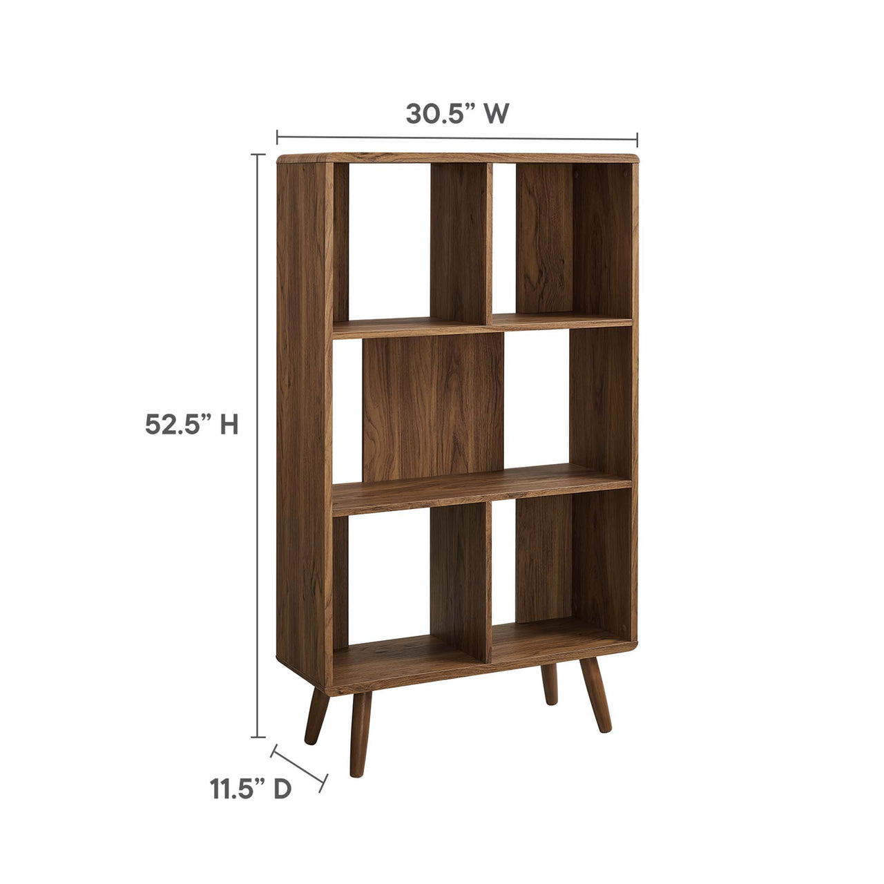 Erisen Bookcase, Small, Walnut