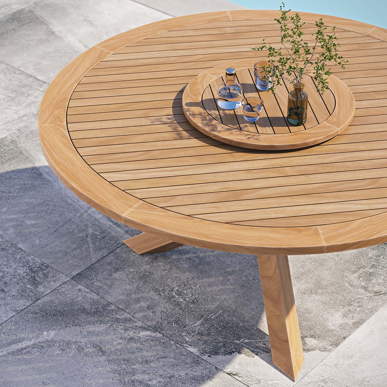 Veyra Alfresco Teak Dining Table, Natural Wood