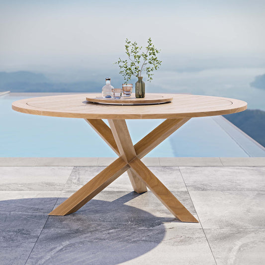 Veyra Alfresco Teak Dining Table, Natural Wood