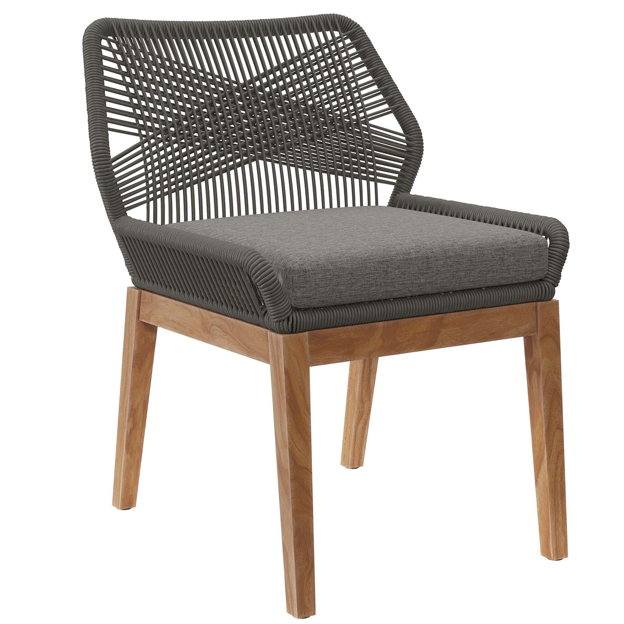 Veyra Alfresco Teak Dining Chair, Gray & Natural Wood