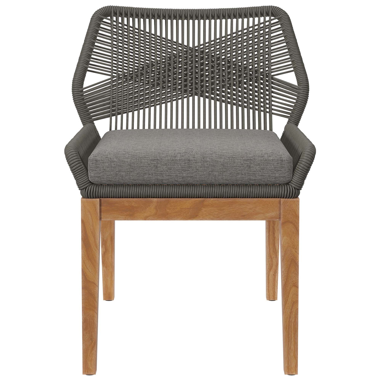 Veyra Alfresco Teak Dining Chair, Gray & Natural Wood