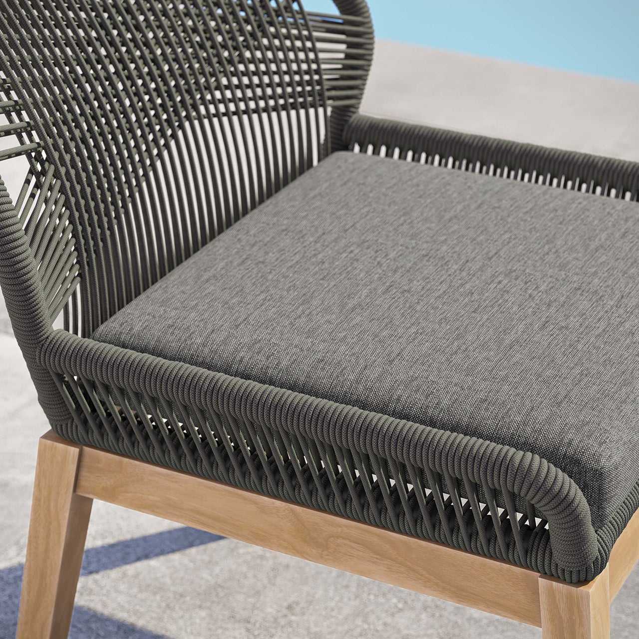 Veyra Alfresco Teak Dining Chair, Gray & Natural Wood