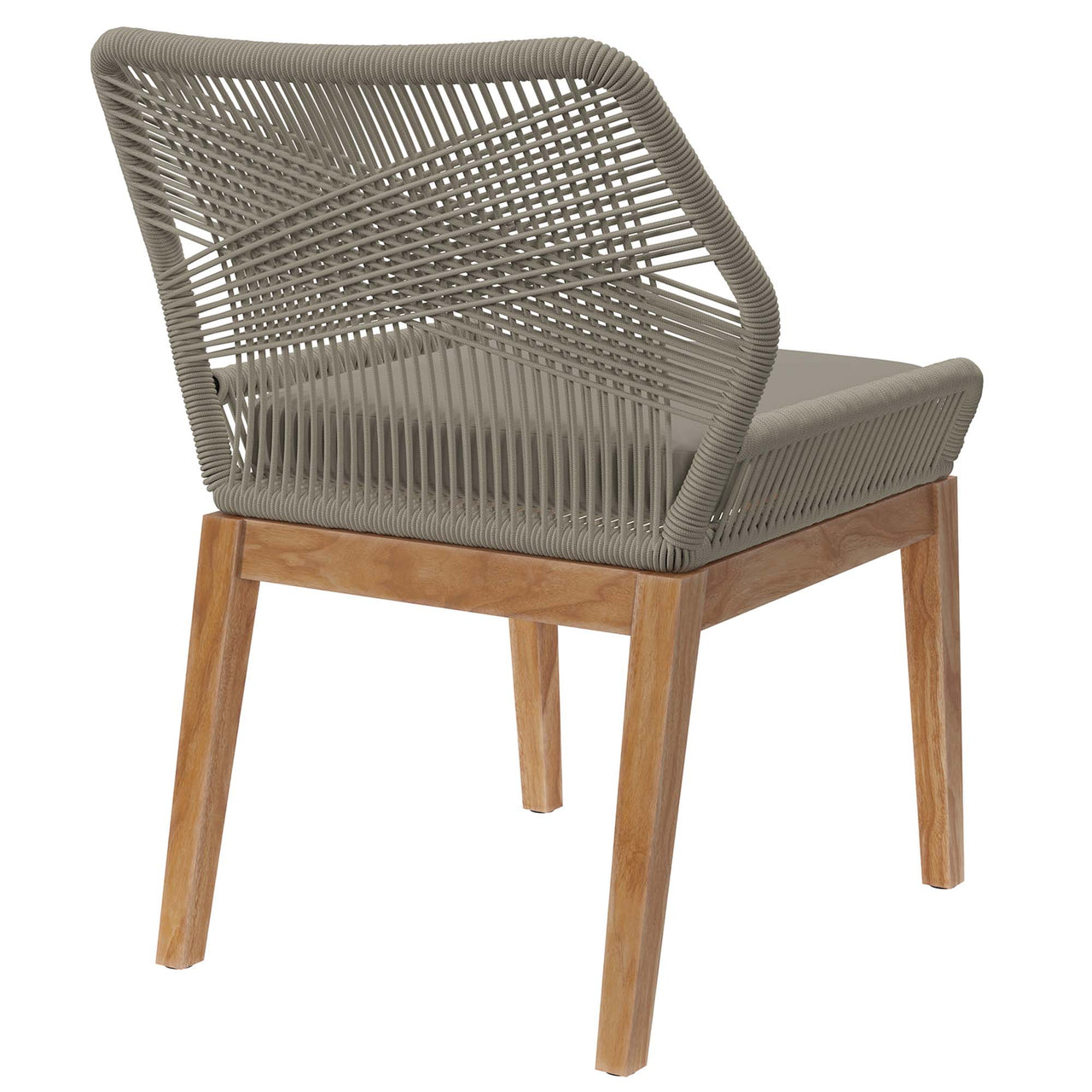 Veyra Alfresco Teak Dining Chair, Light Gray & Natural Wood