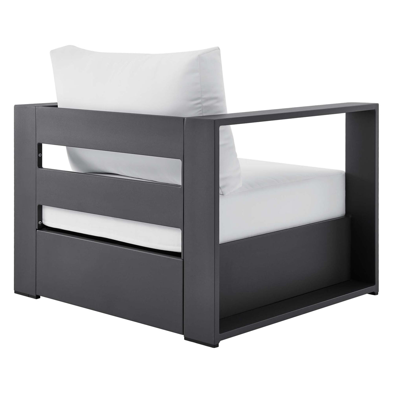 Tahlor 3-Piece Alfresco Powder-Coated Aluminum Set, Gray & White