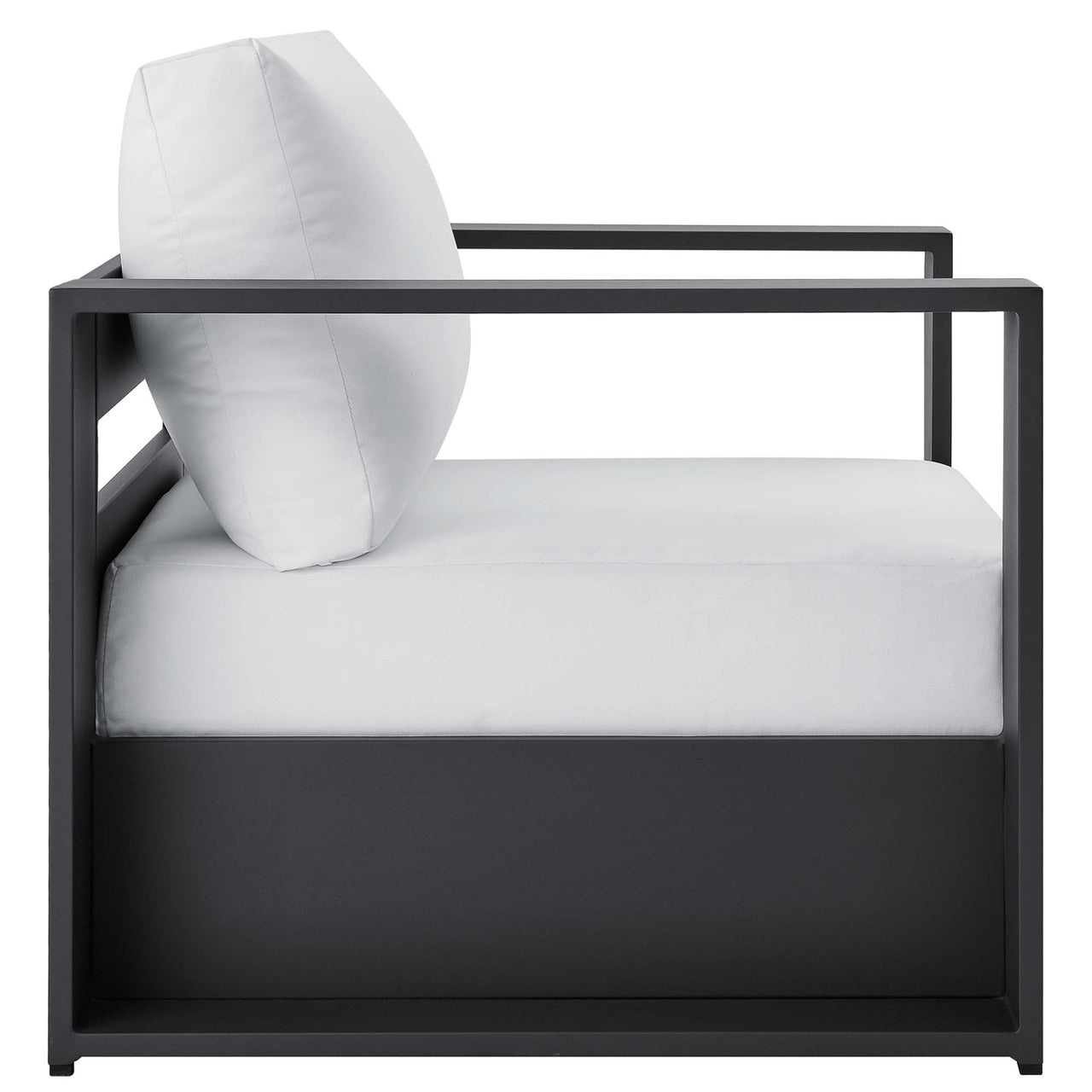 Tahlor 4-Piece Alfresco Powder-Coated Aluminum Set, Gray & White